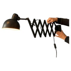 Vintage Industrial Black Scissor Wall Lamp, 1970s