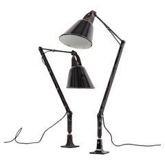 Vintage Industrial Black Steel Machinist Walligraph Wall Desk Lamp Light, C.1930