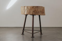 Vintage Industrial Block Table From France, Circa 1940
