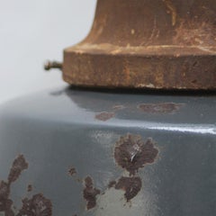 Vintage Industrial Blue Enamel Cast Iron Old Train Station Pendant Lights