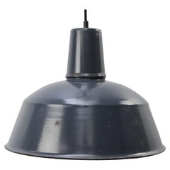 Vintage Industrial Blue Enamel Pendant Light