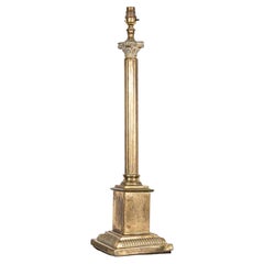 Vintage Industrial Brass Corinthium Column Desk Table Lamp, circa 1940