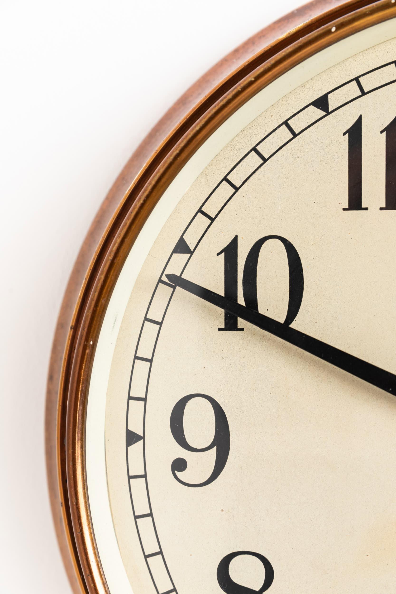 Reway Clock Vintage Industrial Brass Metal Magneta Factory Railway Wall Clock, c ...