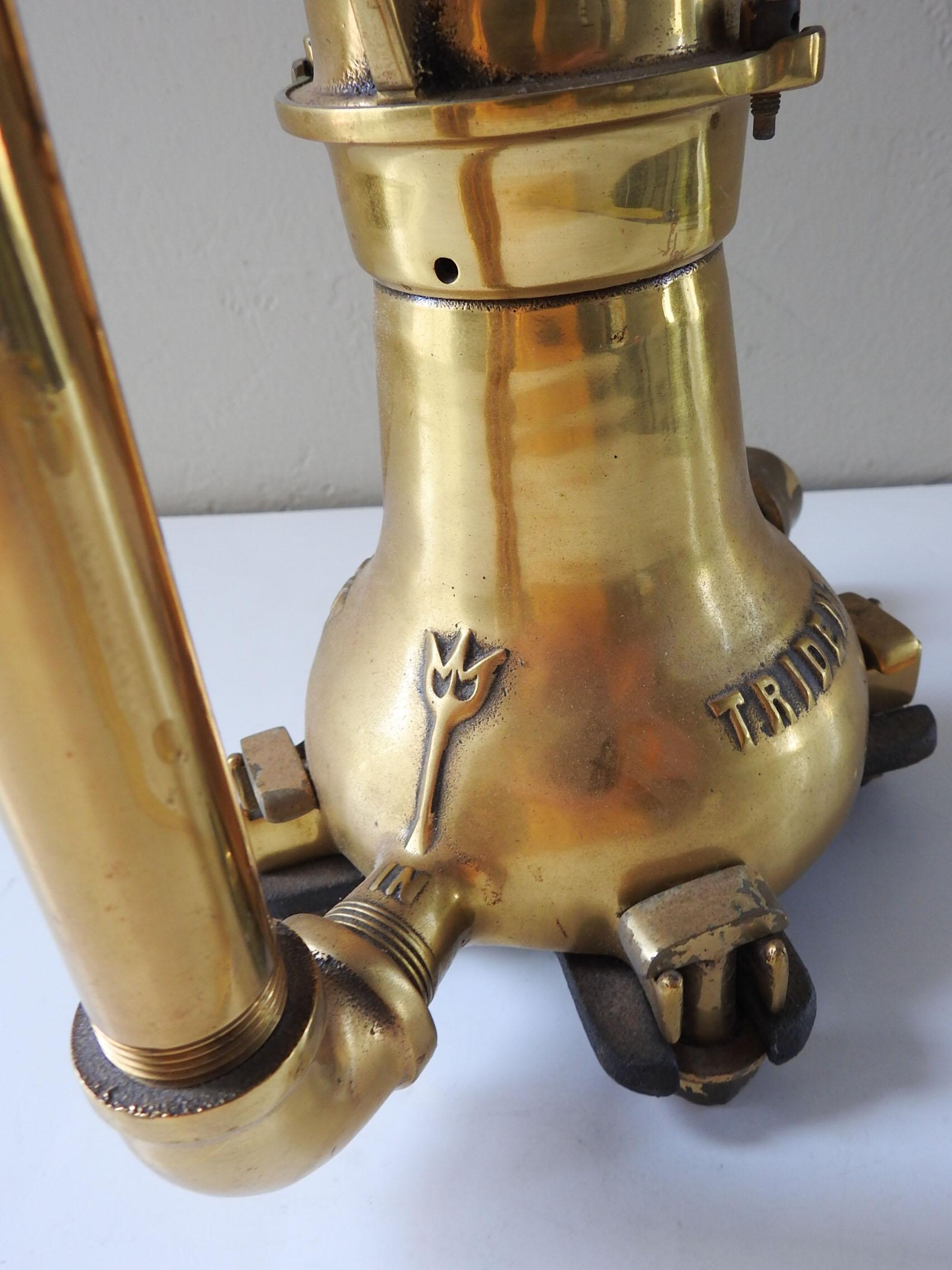 Vintage Industrial Brass Pipe & Meter Table Lamp For Sale 2