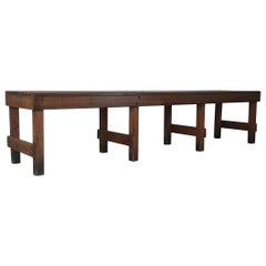 Vintage Industrial British Old School Gym Bench