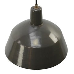 Vintage Industrial Brown Enamel Pendant Light