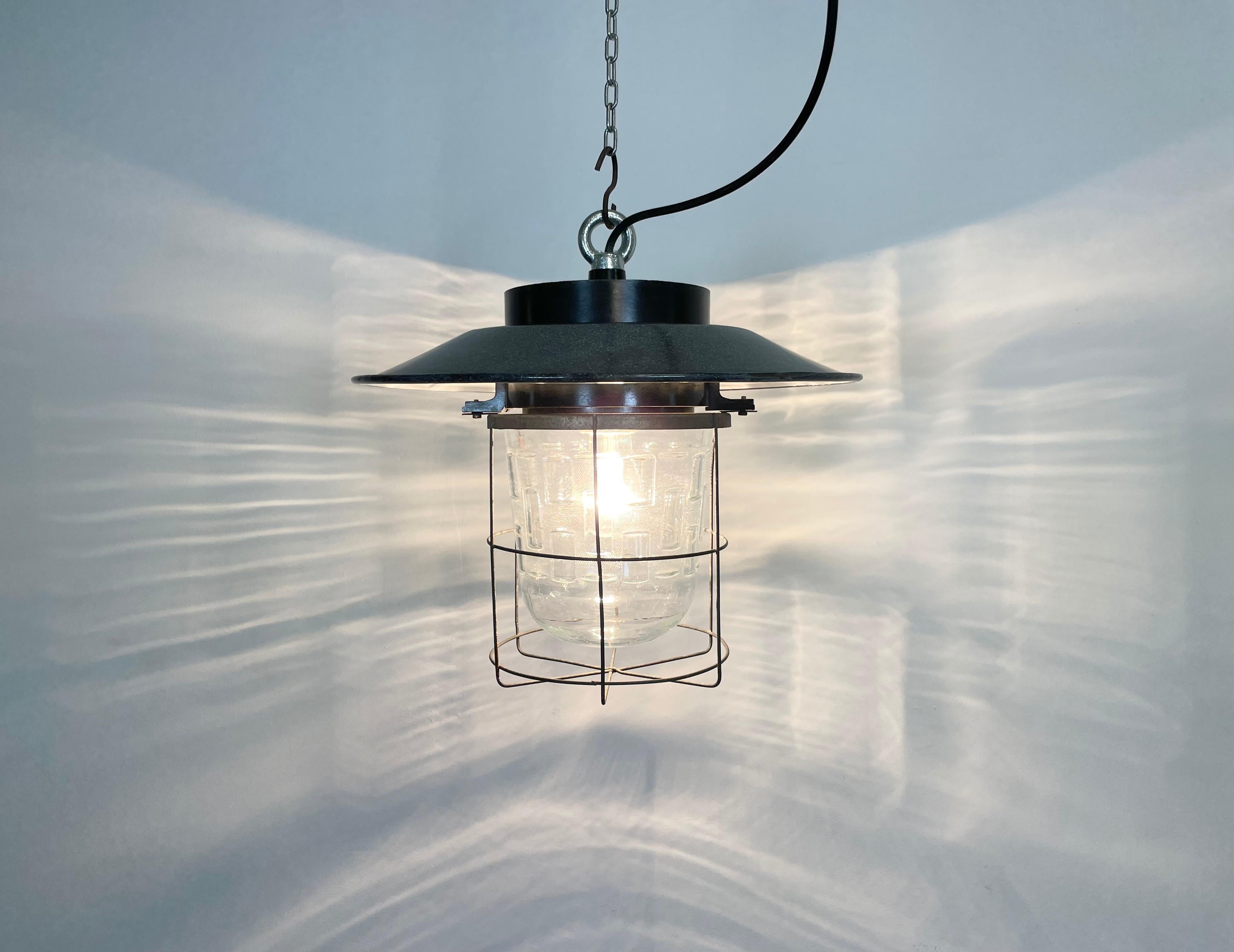 Vintage Industrial Cage Pendant Lamp, 1960s For Sale 1