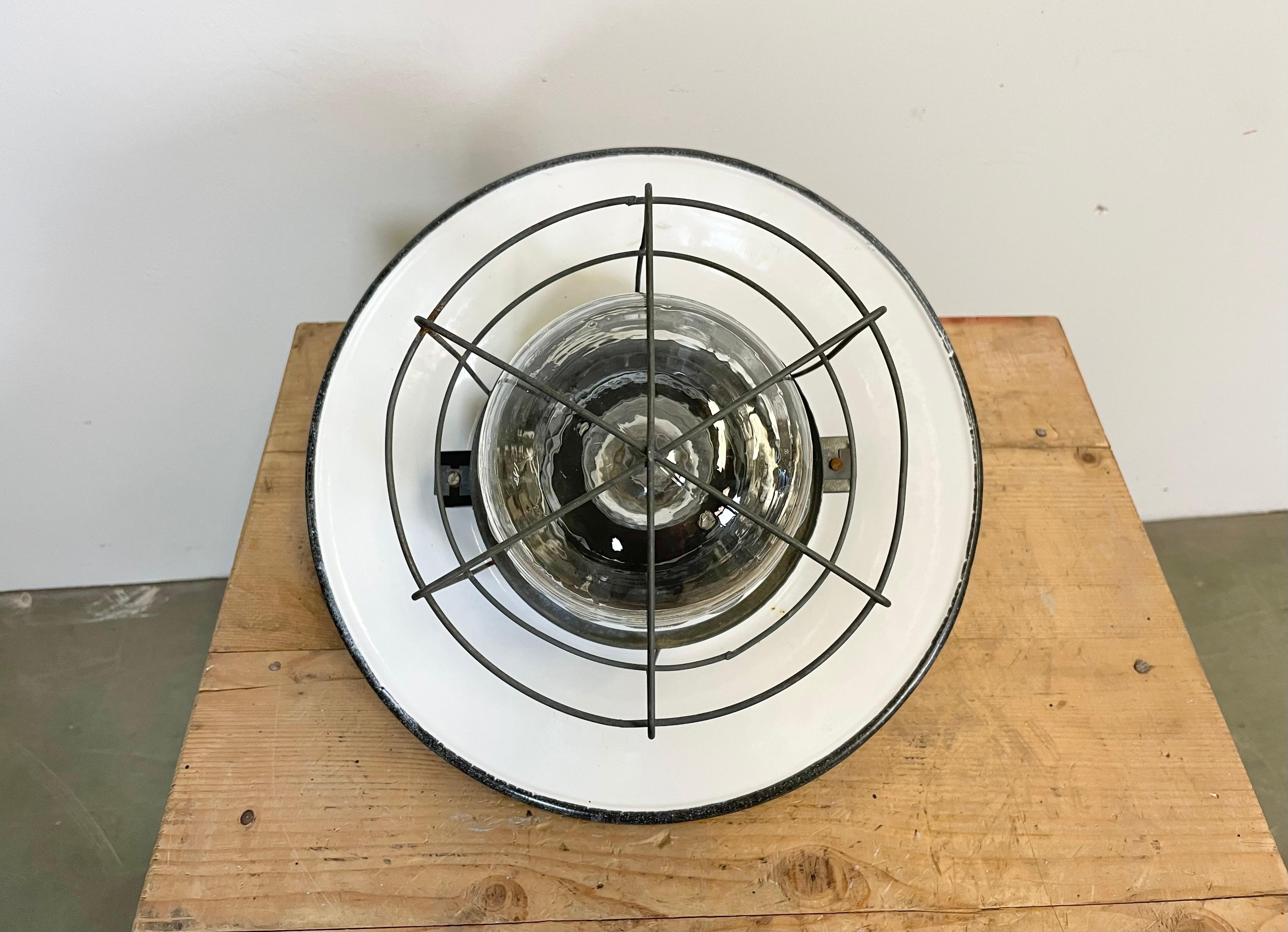 Vintage Industrial Cage Pendant Lamp, 1960s For Sale 3