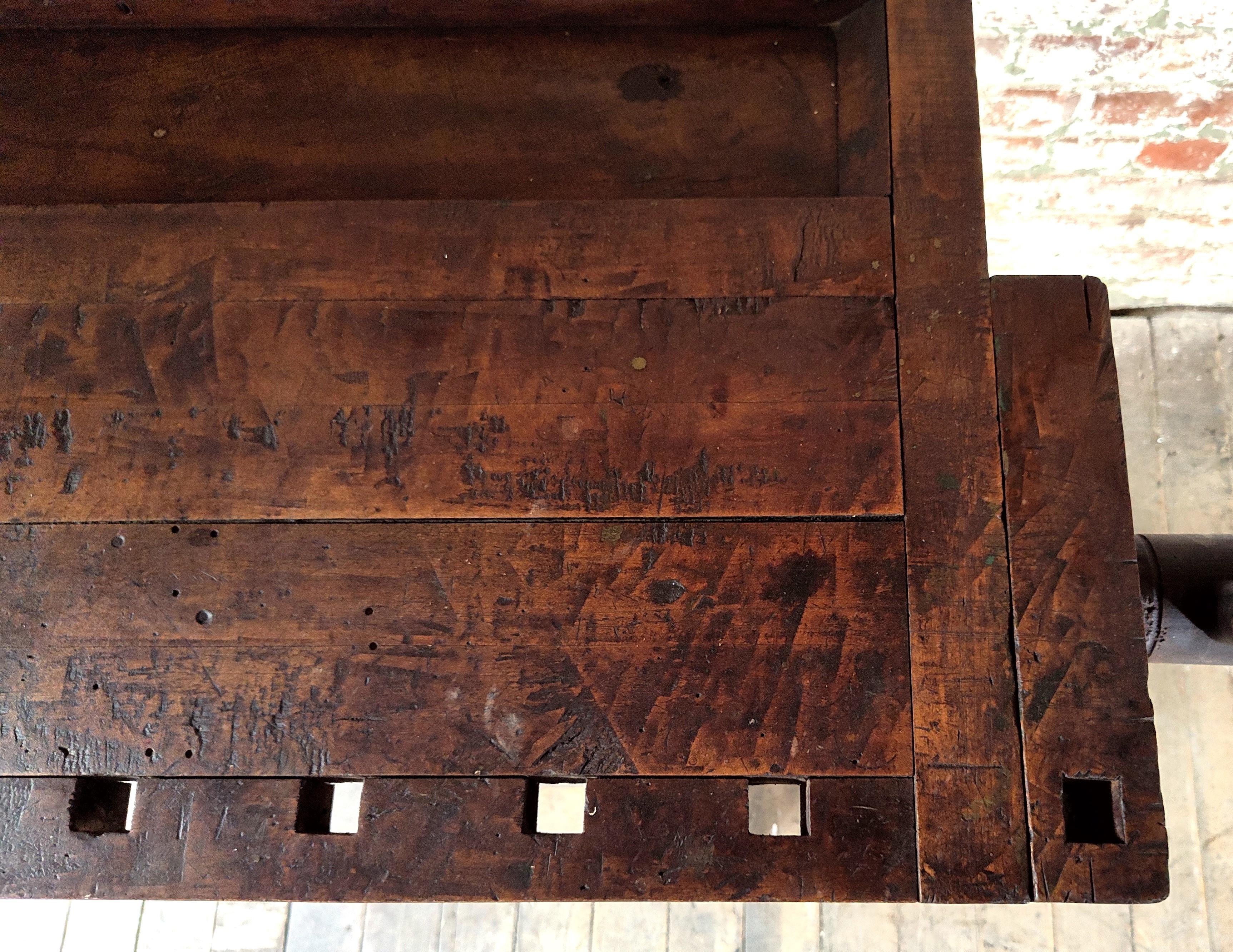 Vintage Industrial Carpenter’s Workbench 9