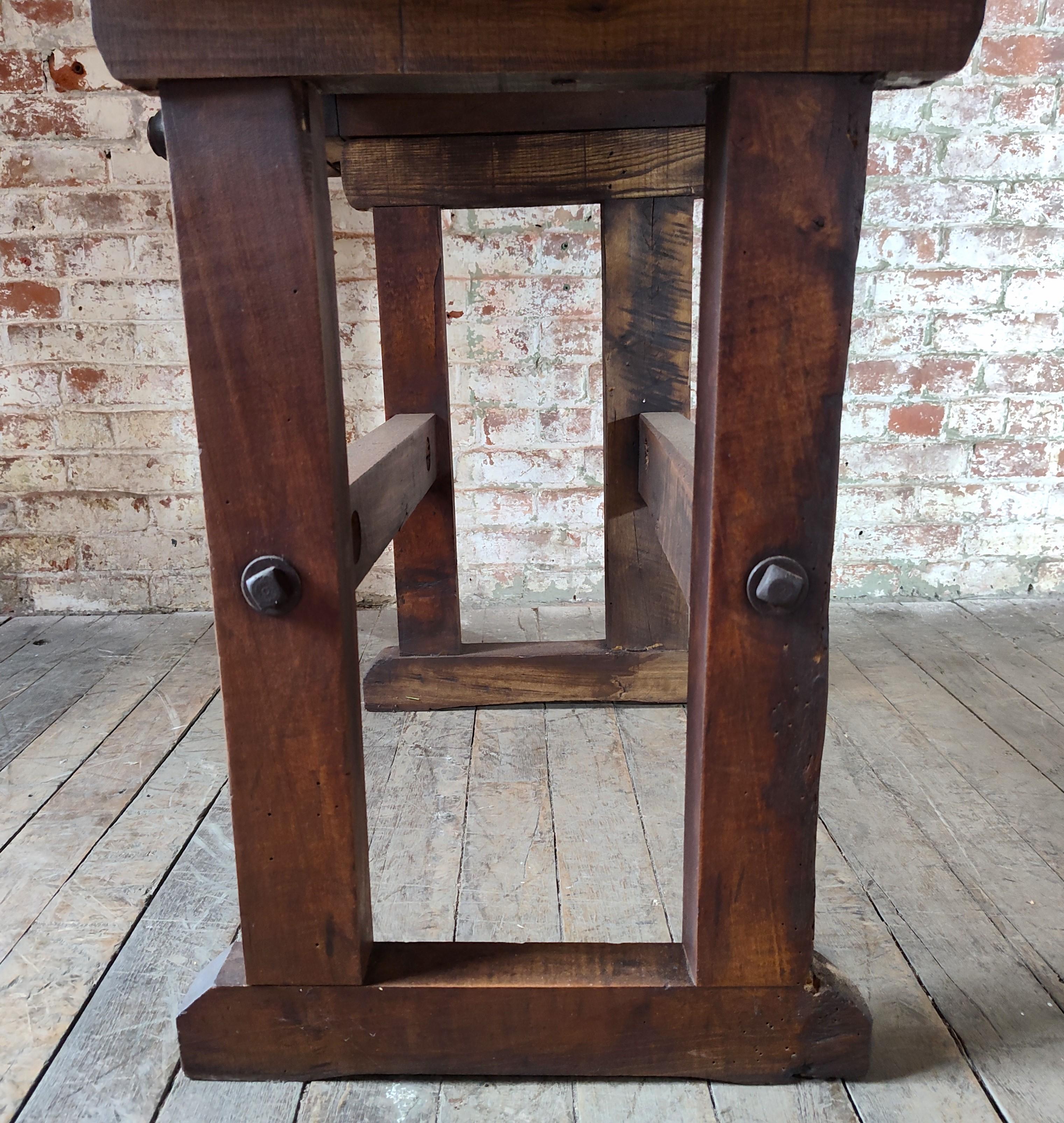 Vintage Industrial Carpenter’s Workbench 11