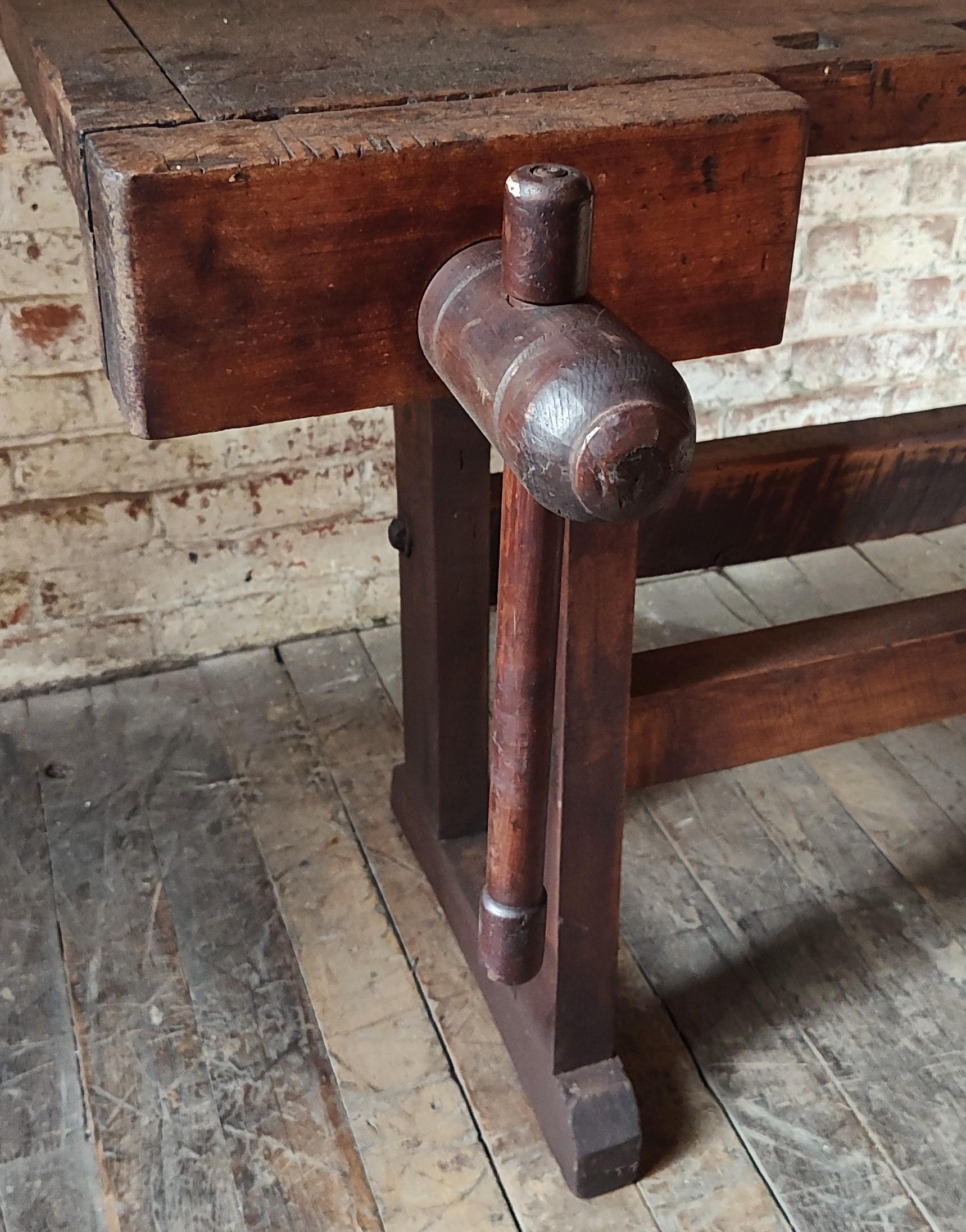20th Century Vintage Industrial Carpenter’s Workbench