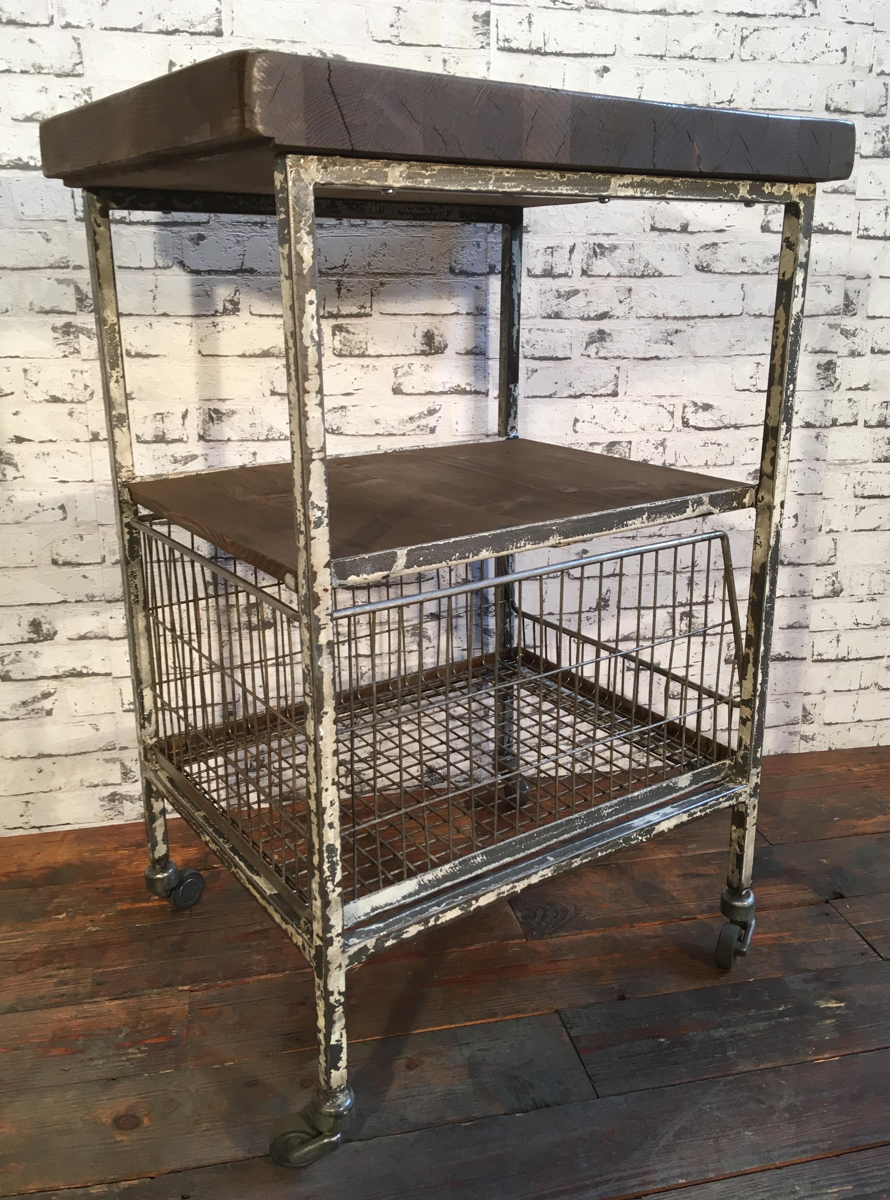 Vintage Industrial Cart With Shelves, 1960s In Good Condition In Kojetice, CZ