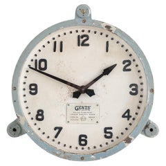 Vintage Industrial Cast Iron Gents of Leicester Factory Wall Clock, c.1930