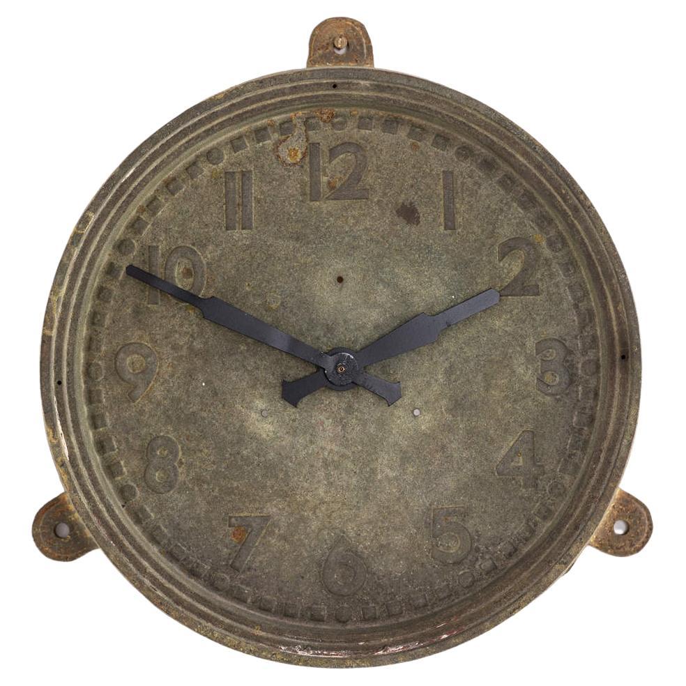 Vintage Industrial Cast Iron Smiths Factory Wall Clock, c.1930