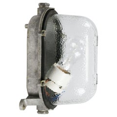 Vintage Industrial Cast Metal Frosted Glass Sconces Wall Lights