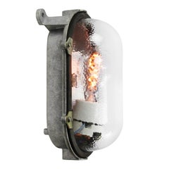 Vintage Industrial Cast Metal Frosted Glass Sconces Wall Lights