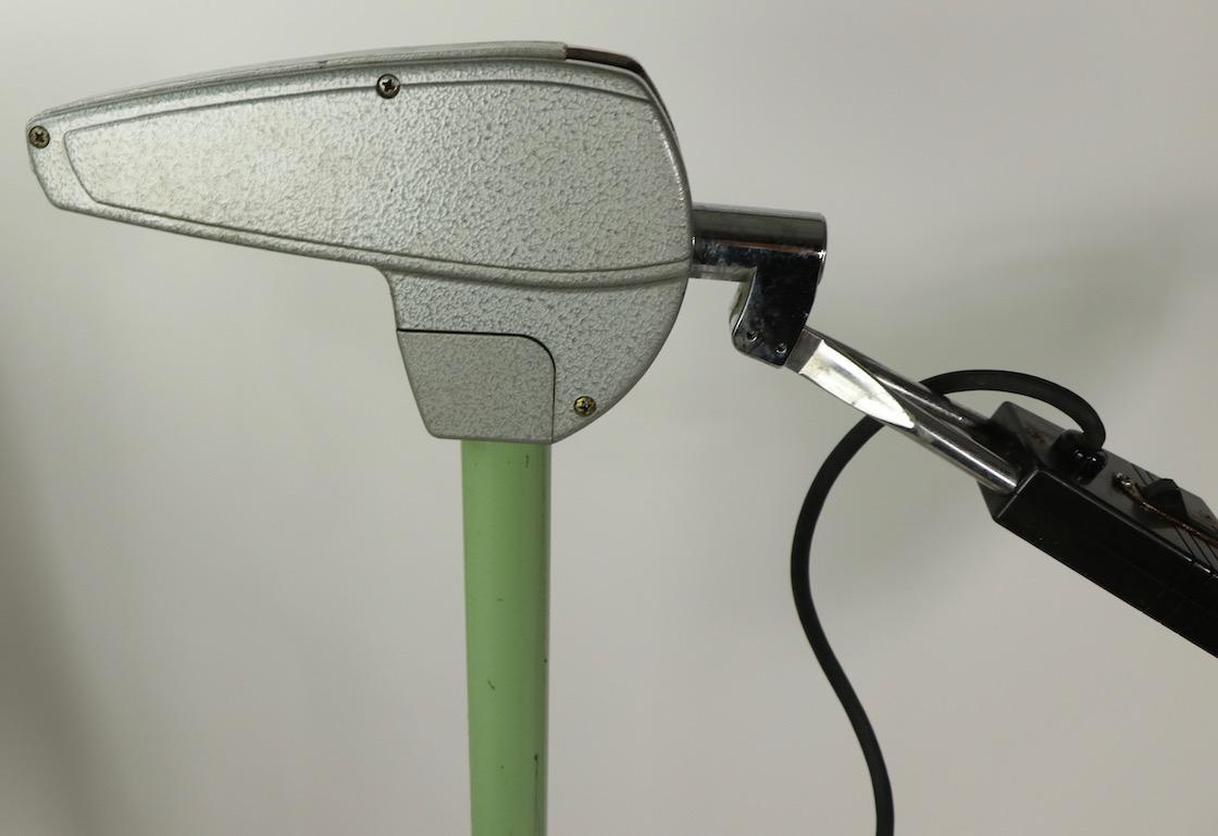 Vintage Industrial Castle Medical Adjustable Floor Lamp In Good Condition In New York, NY