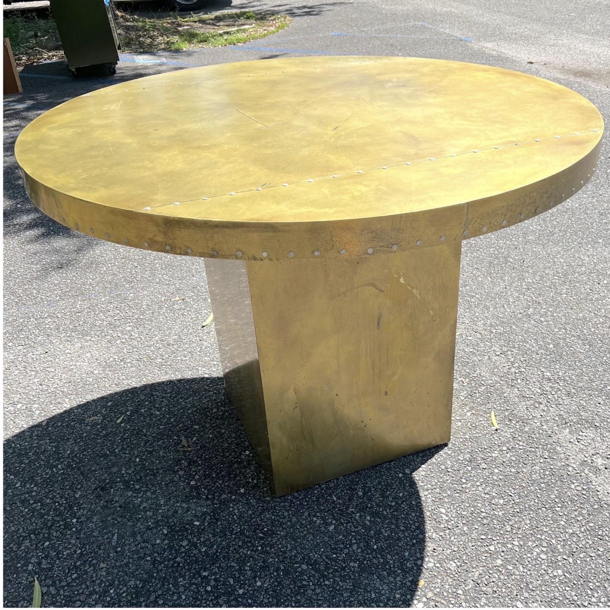 20th Century Vintage Industrial Center Table in the Manner of Paul Evans
