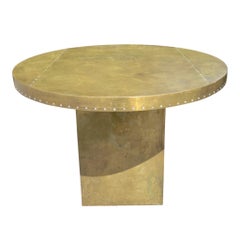 Vintage Industrial Center Table in the Manner of Paul Evans