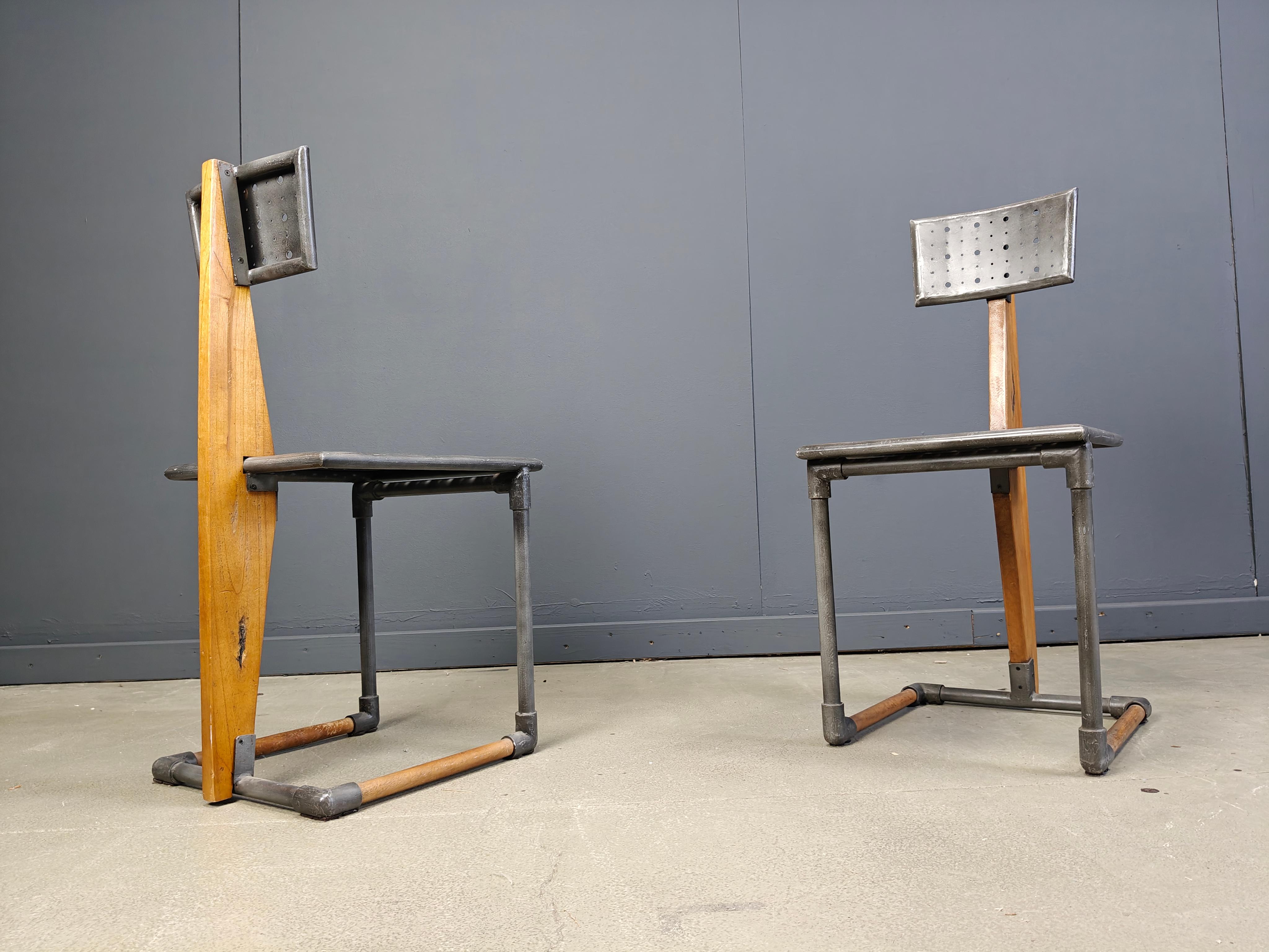 Belge Chaises industrielles vintage, 1970 - ensemble de 4 en vente
