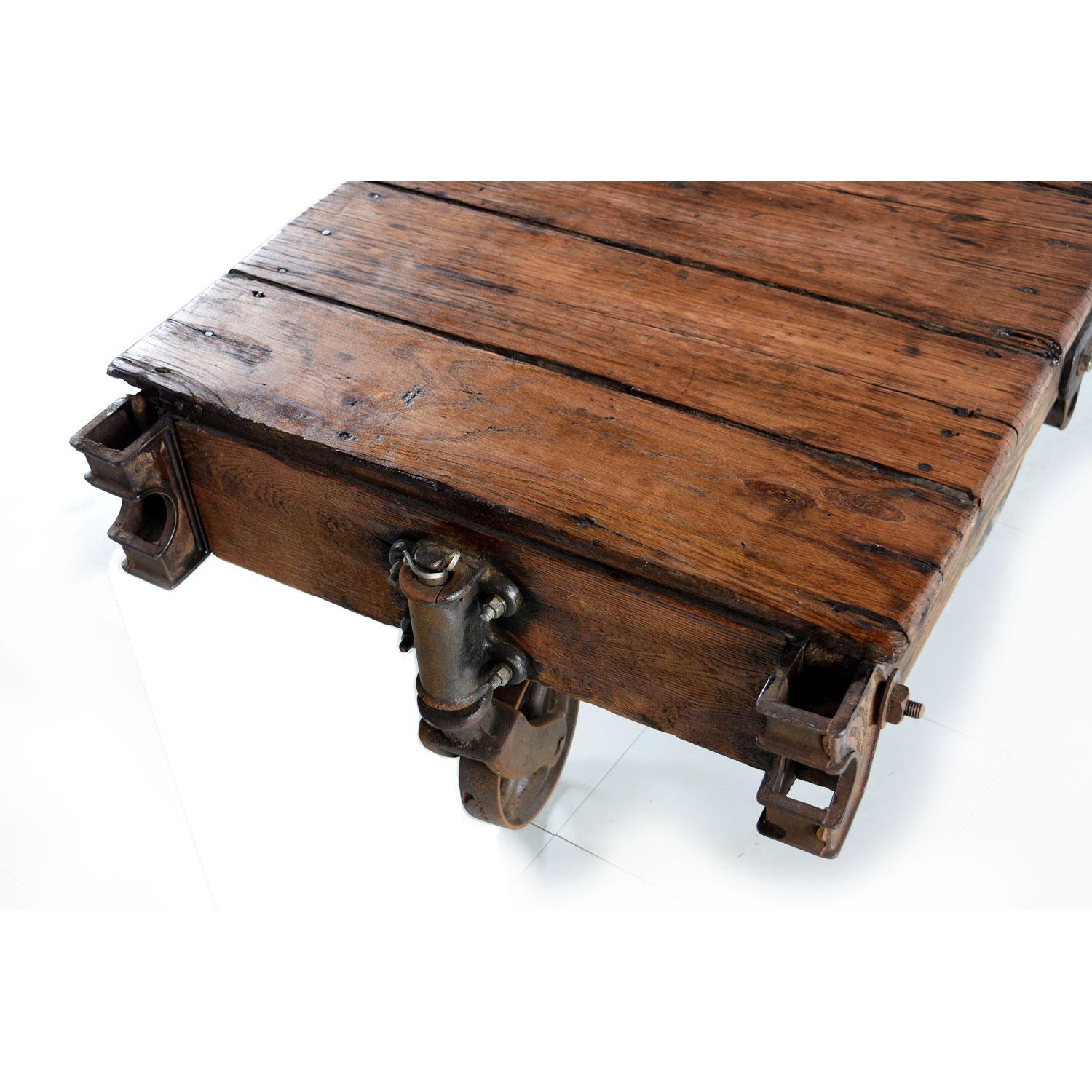 antique railroad cart coffee table