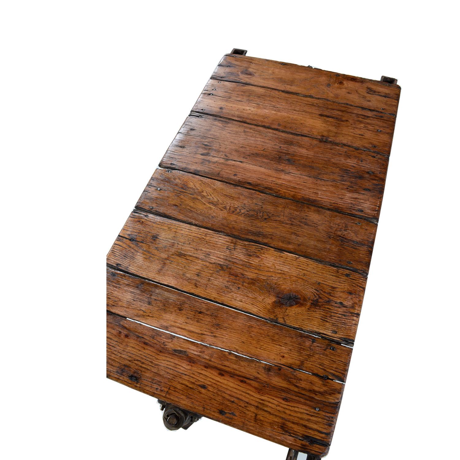 American Vintage Industrial Charles Chas. E. Francis Co. Rocker Rail Cart Coffee Table