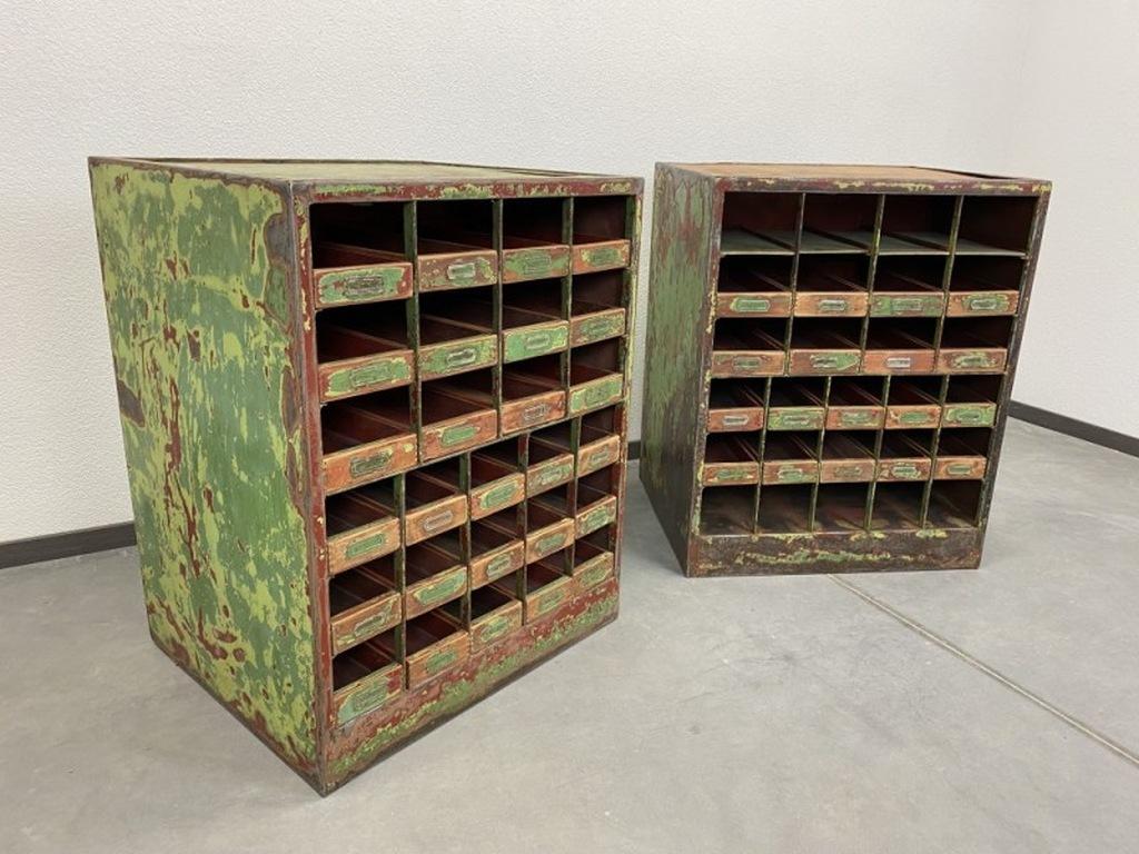 Vintage industrial chest of drawers. Restored with original patina and paint.