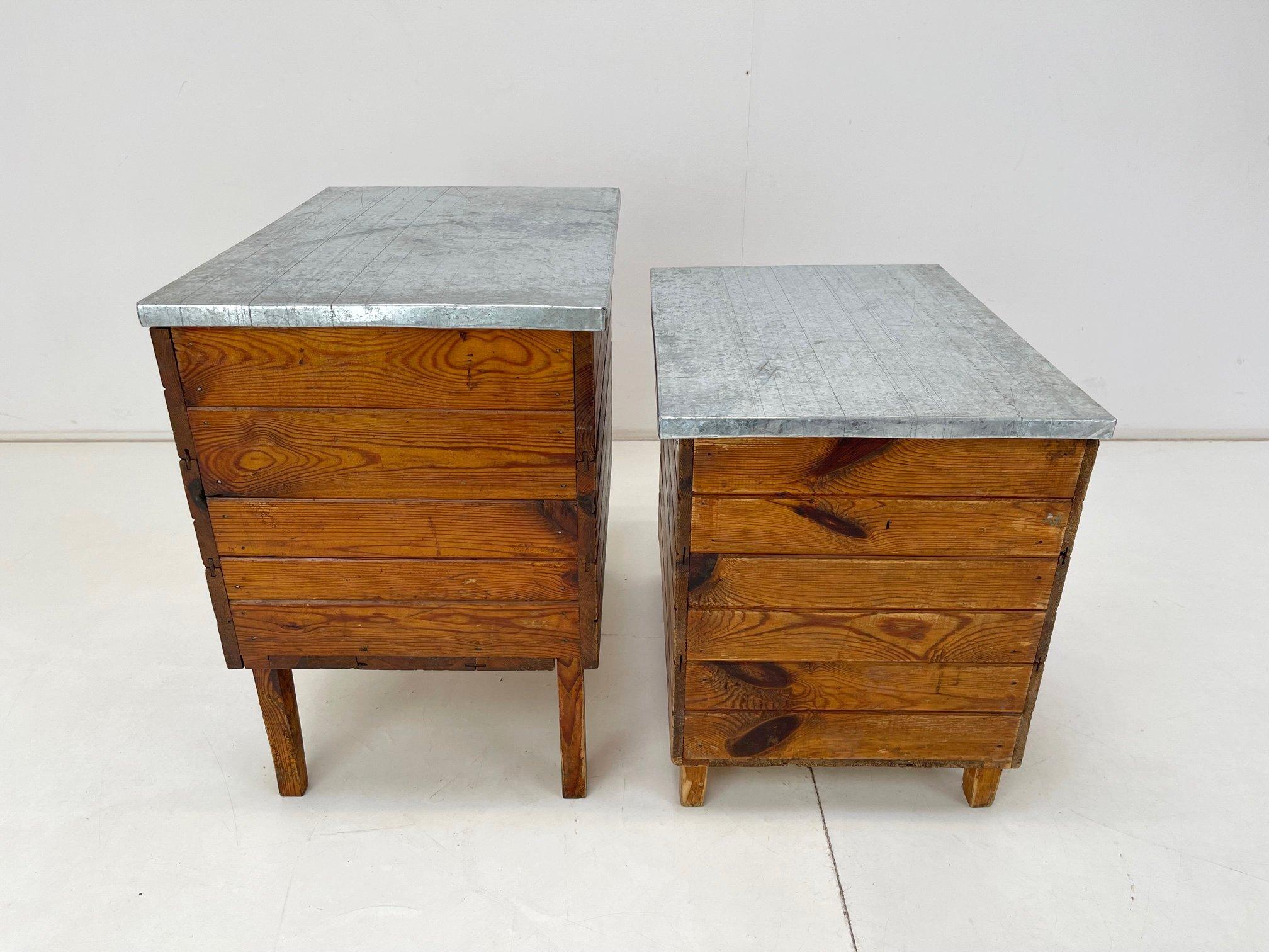 Vintage Industrial Chests or Nightstands, 1950's For Sale 4