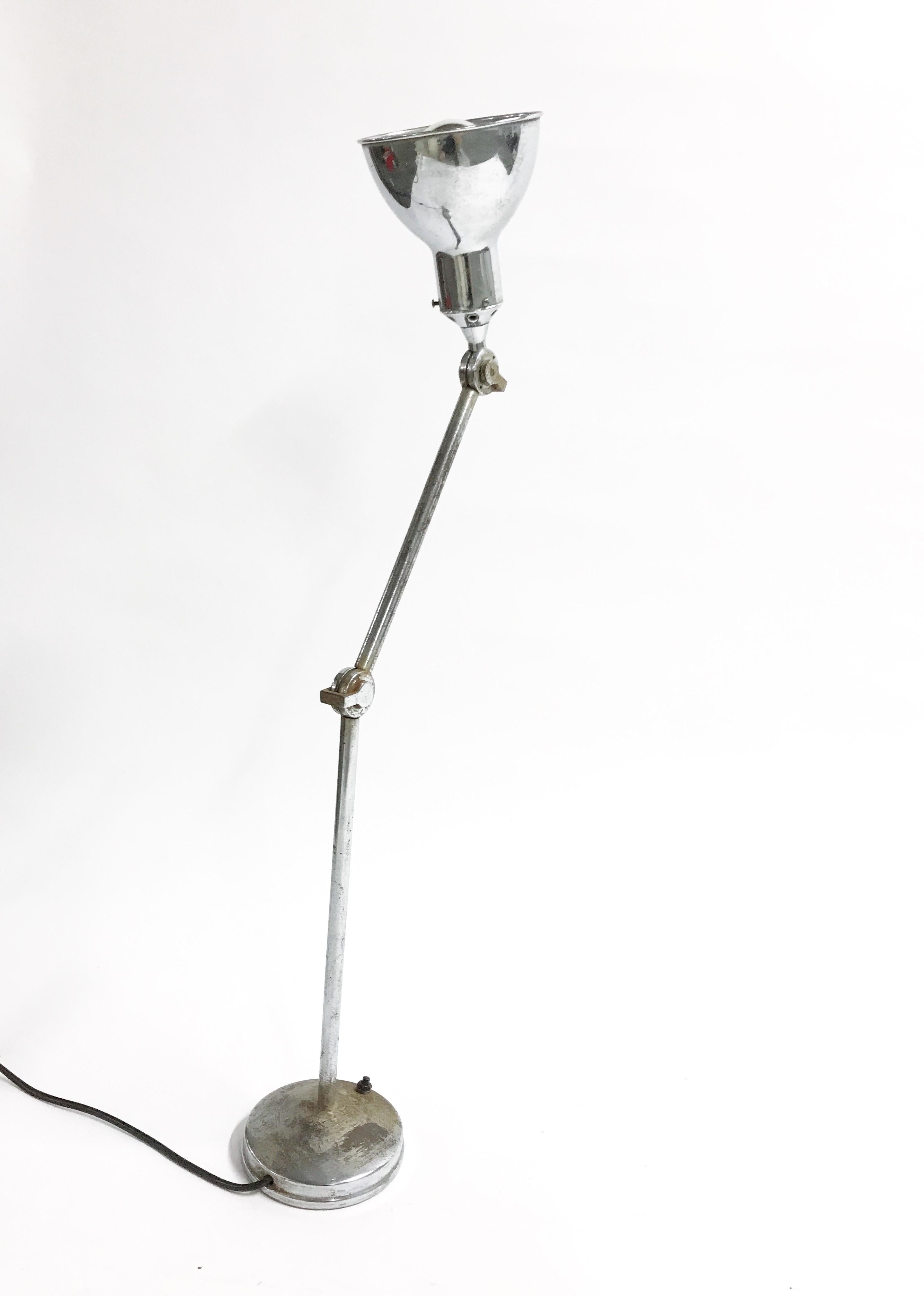 Mid-20th Century Vintage Industrial Chrome Work Light by AGI, 1930s For Sale