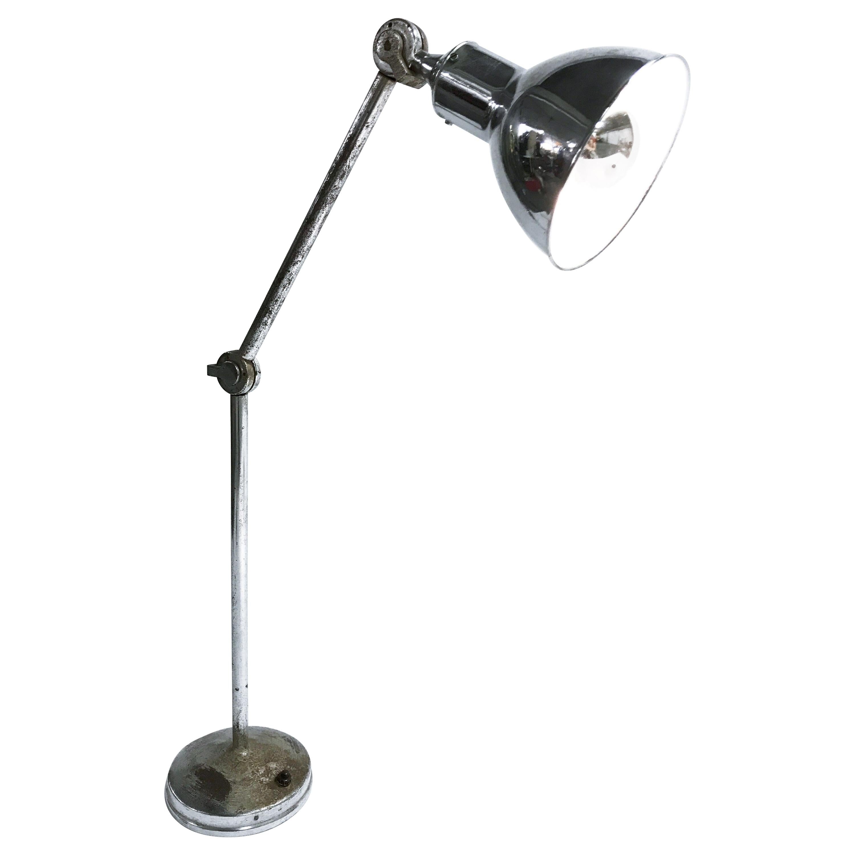 Vintage Industrial Chrome Work Light by AGI, 1930s For Sale