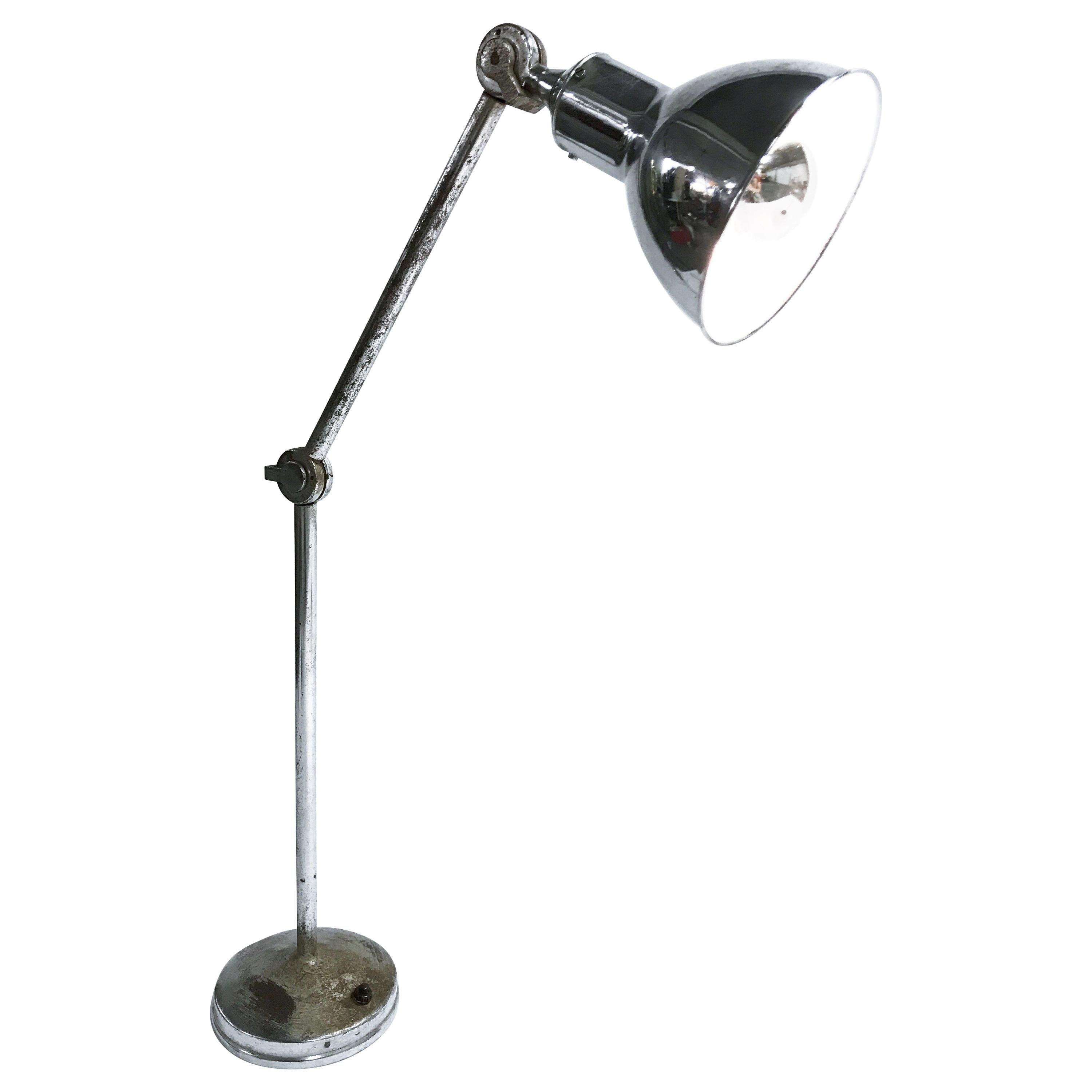 Vintage Industrial Chrome Work Light by AGI, 1930s