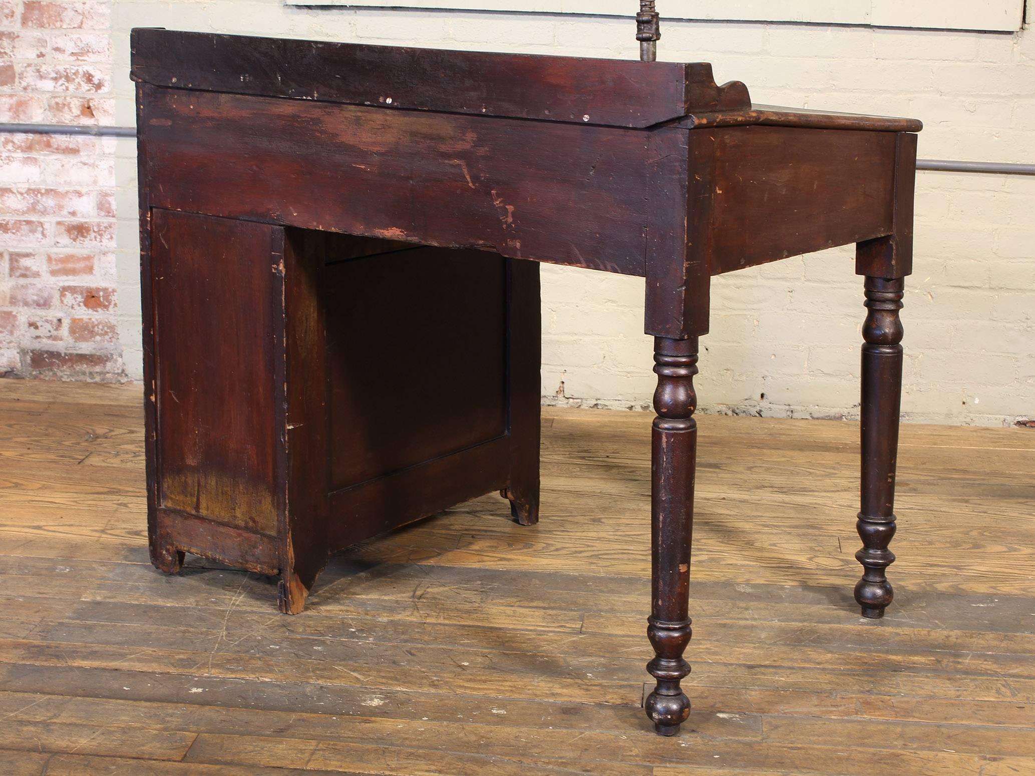 Vintage Industrial Clerk's Desk with Adjustable Task-Light 4