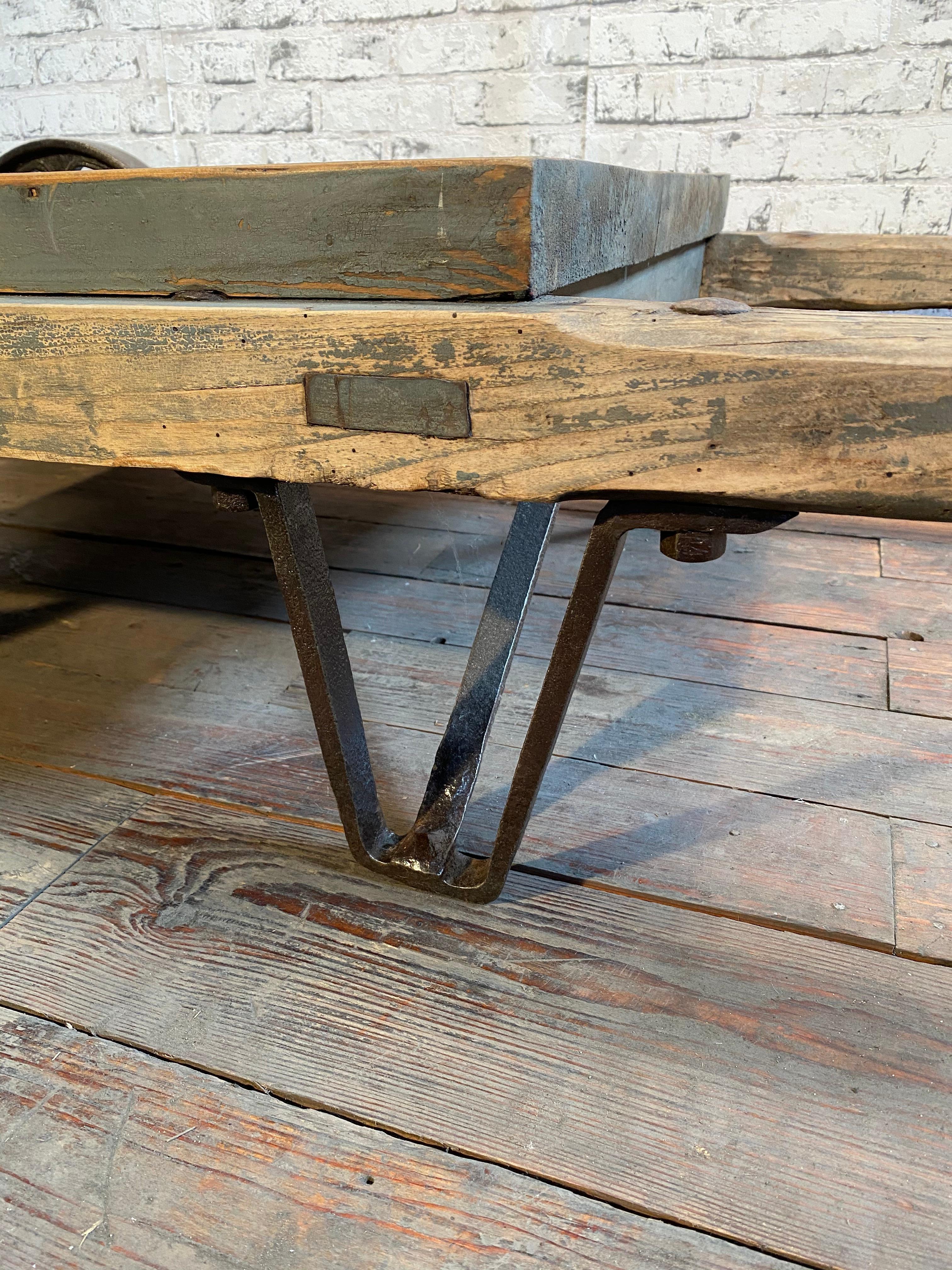 Vintage Industrial Coffee Table, 1950s In Good Condition In Kojetice, CZ