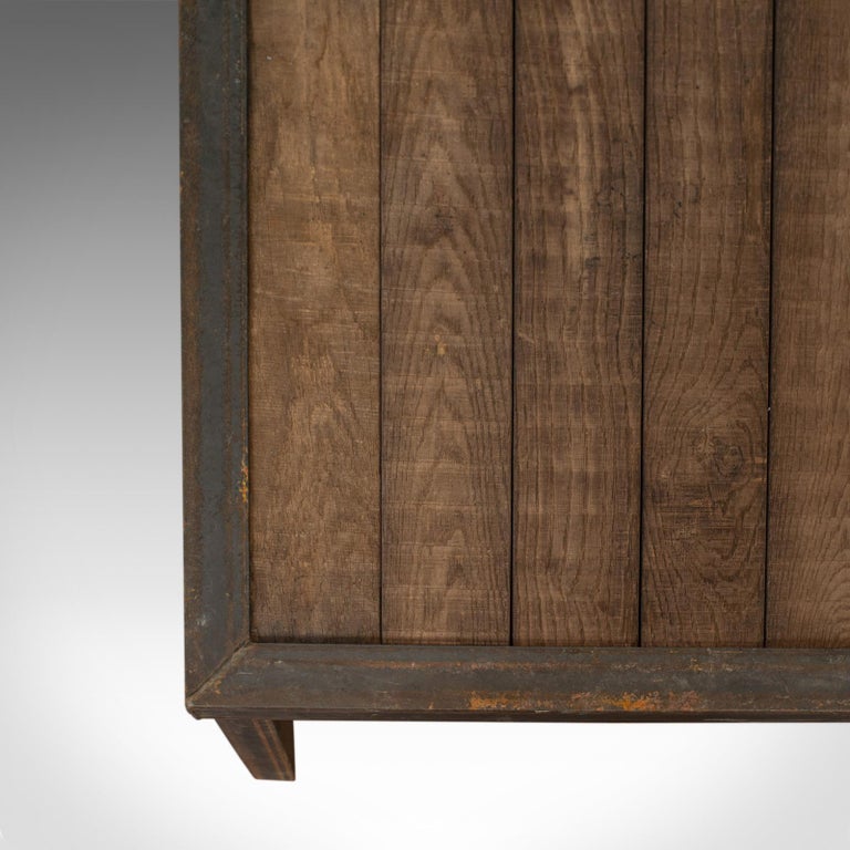 Vintage Industrial Coffee Table, English, Handmade, Steel, Oak, 20th