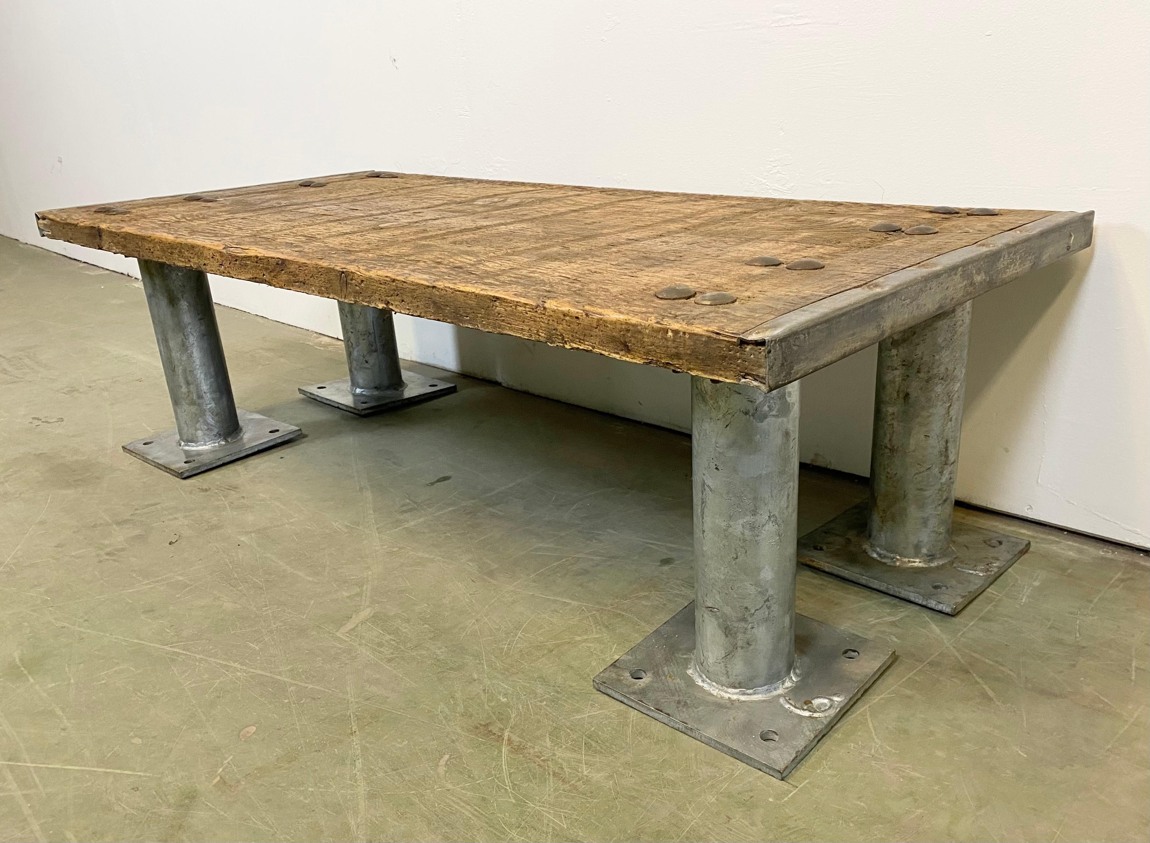 Czech Vintage Industrial Coffee Table For Sale