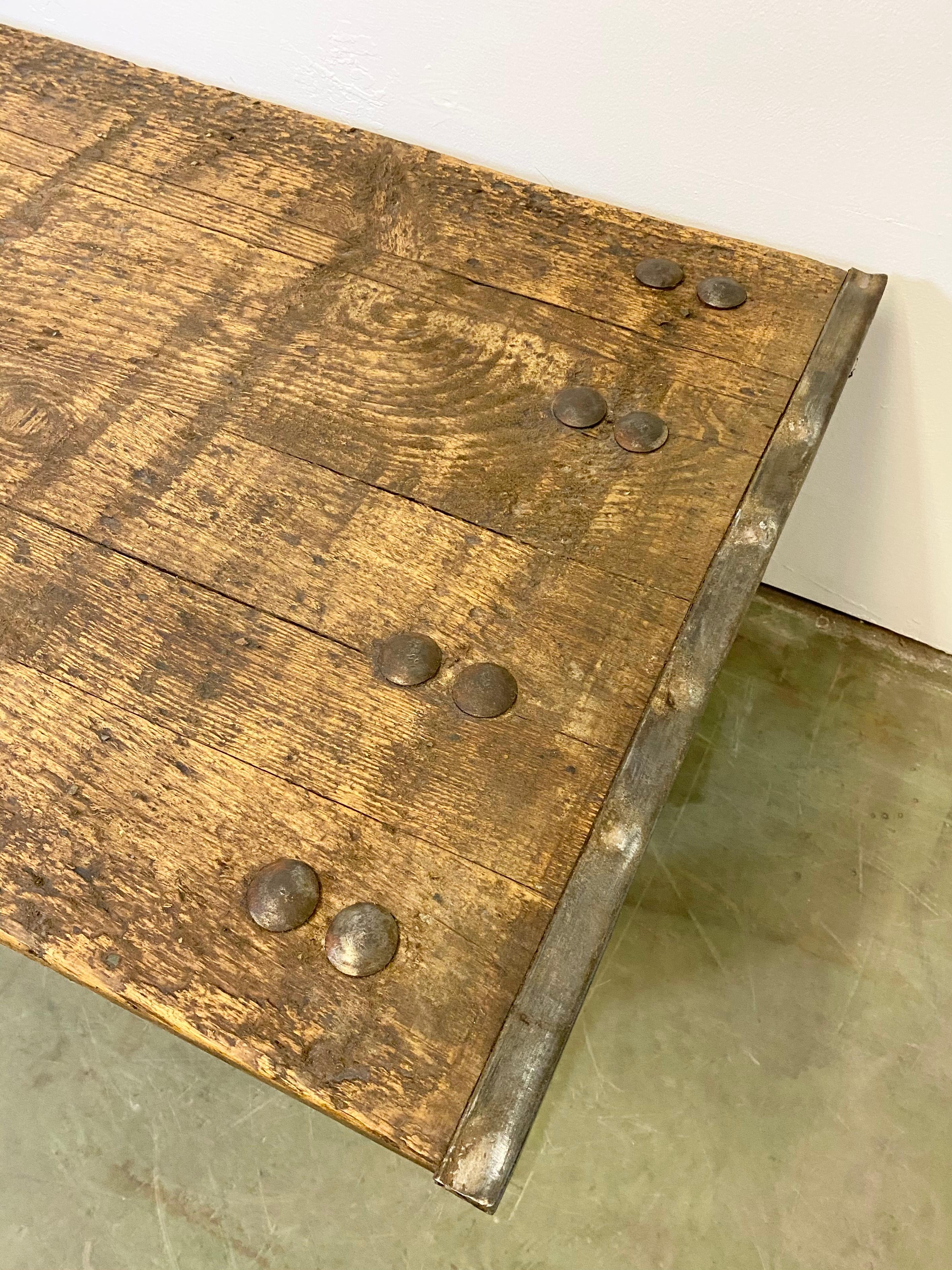 20th Century Vintage Industrial Coffee Table For Sale
