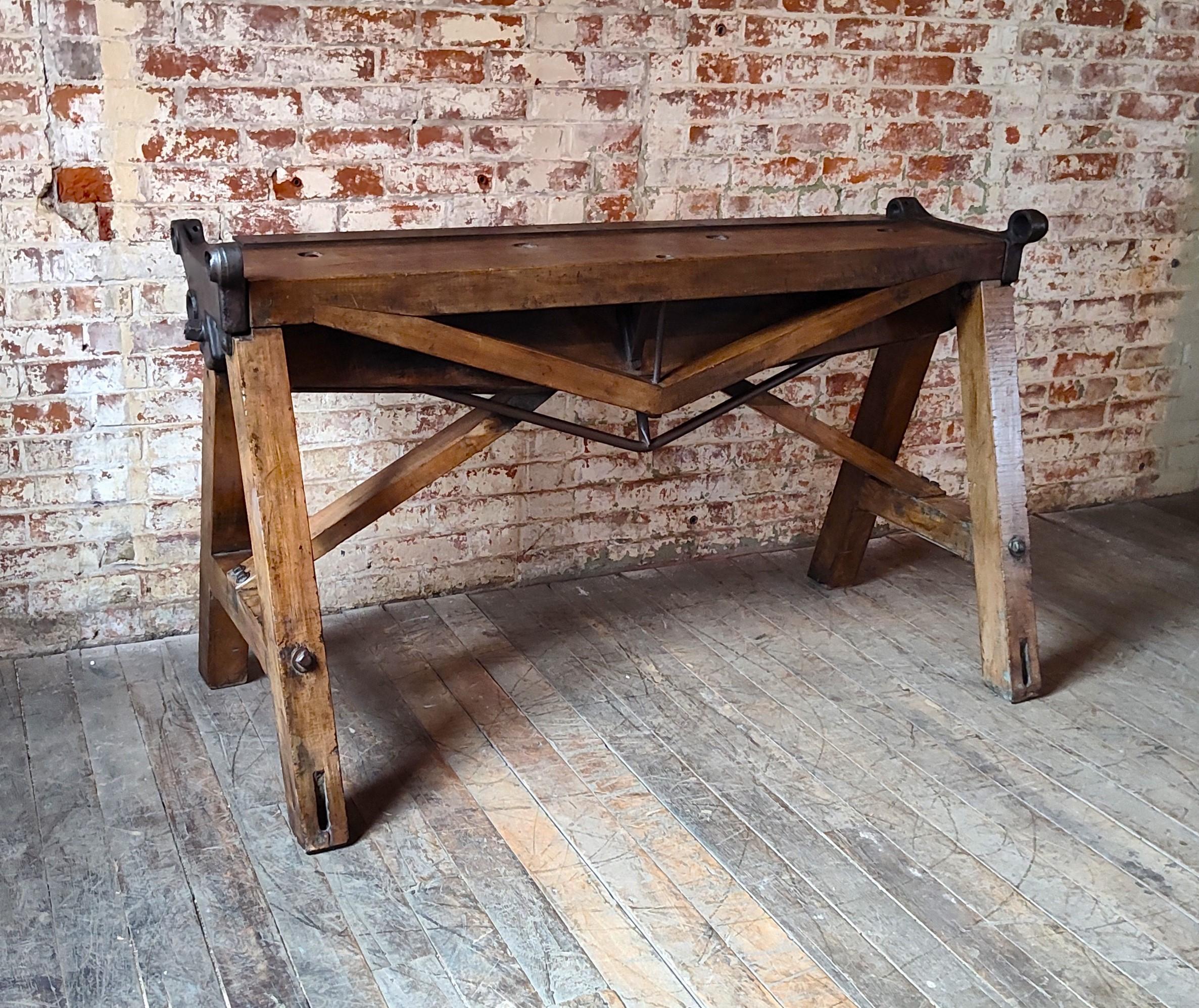 Vintage Industrial Console / Sofa Table In Good Condition For Sale In Oakville, CT