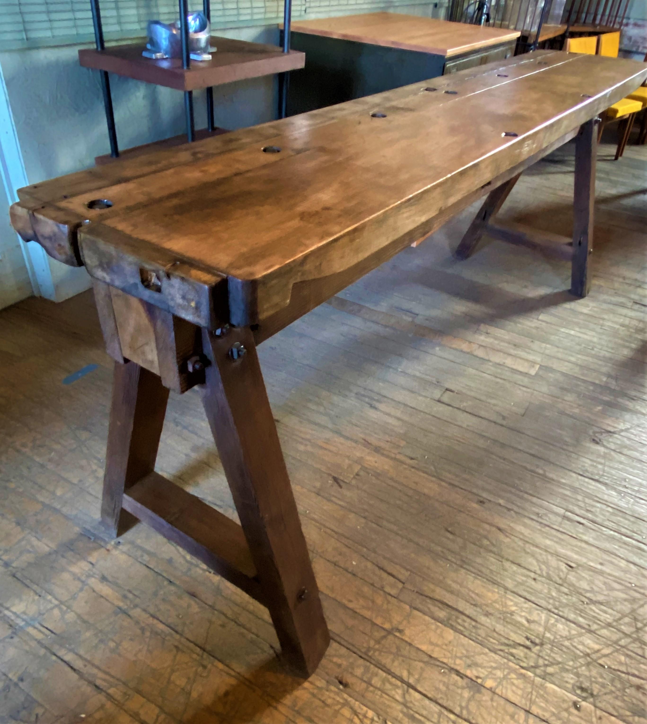 Vintage Industrial Console Table In Good Condition In Oakville, CT