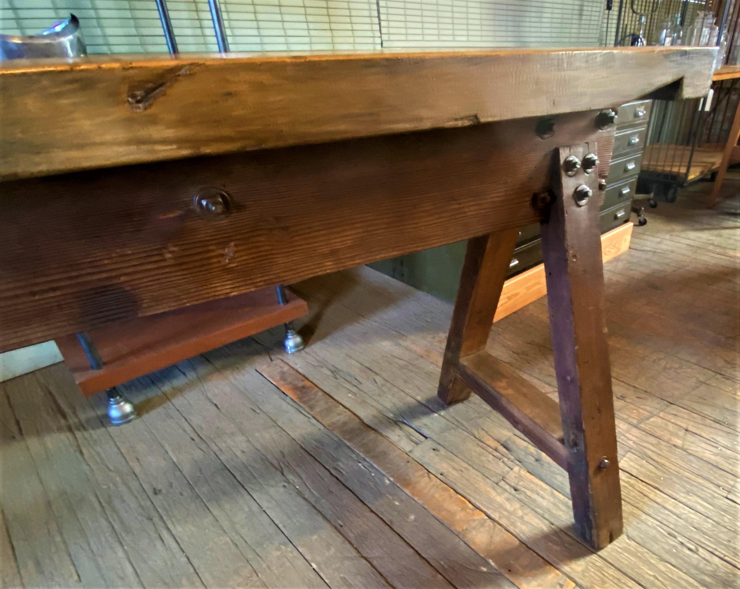 Vintage Industrial Console Table 1