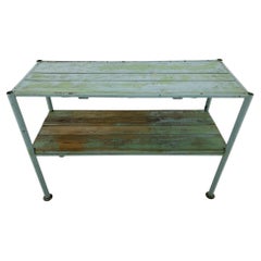 Vintage Industrial Console Table or Side Table with Original Paint