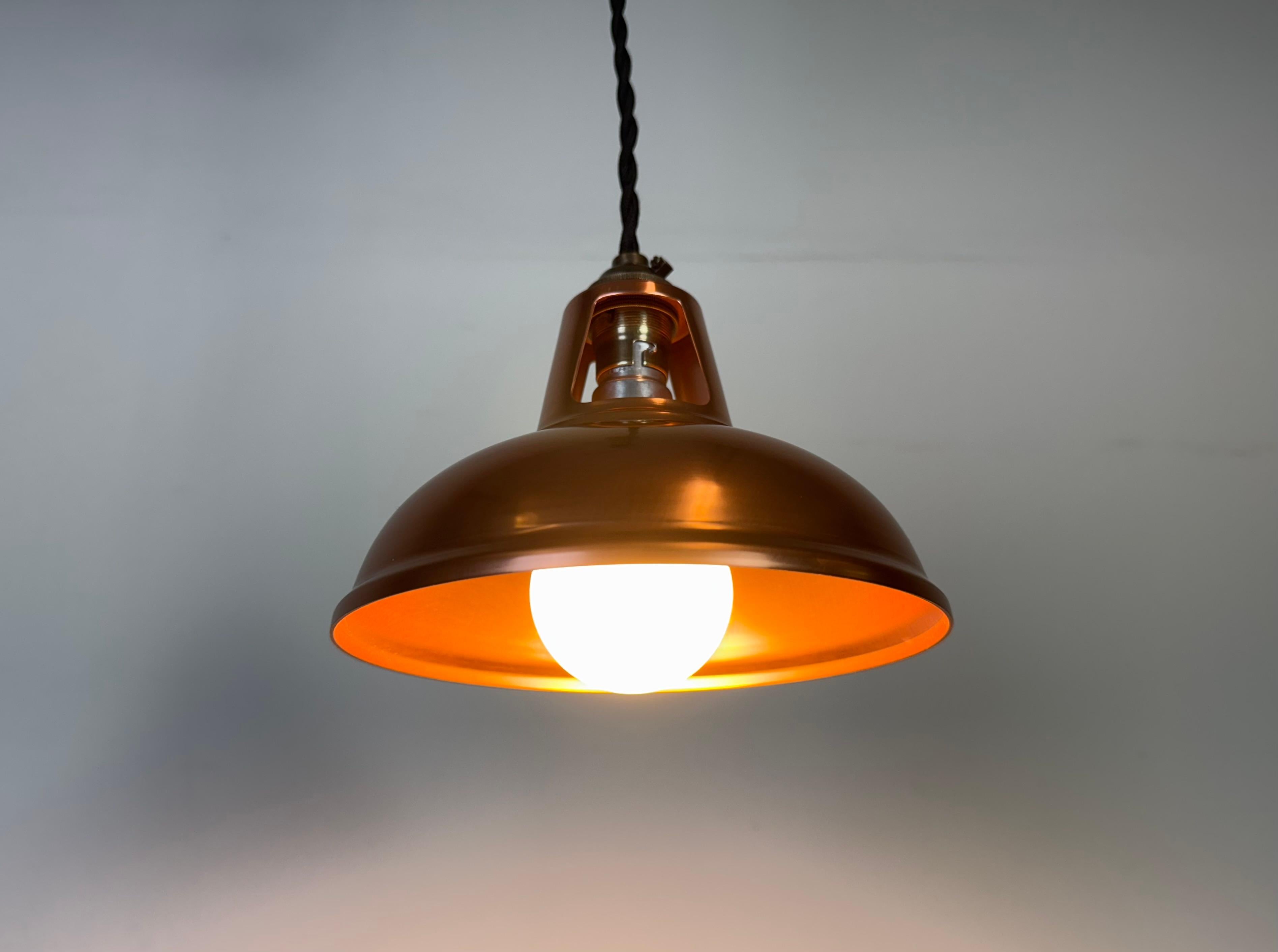 Lampada da soffitto industriale vintage in rame, anni 2000 in vendita 1