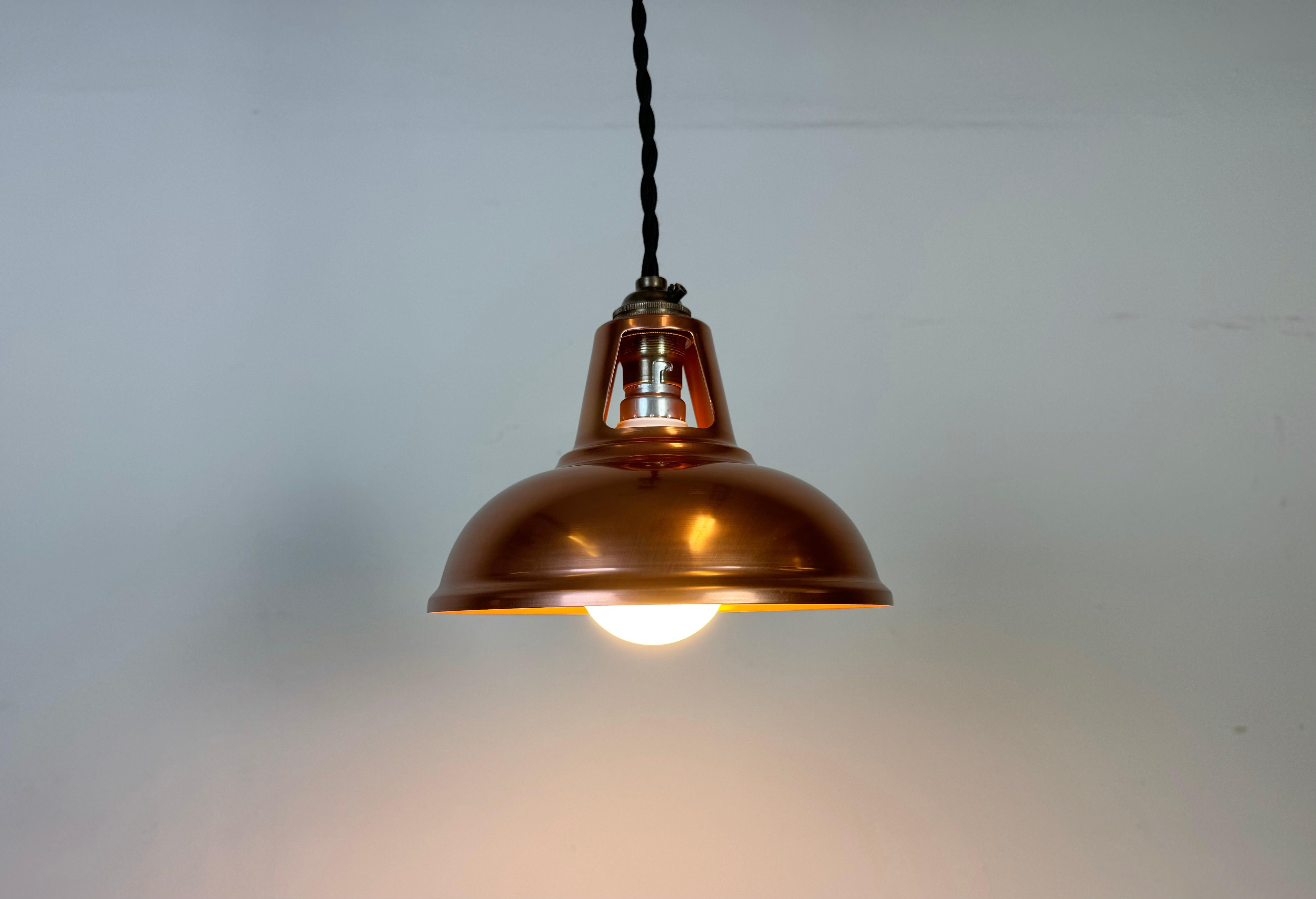 Lampada da soffitto industriale vintage in rame, anni 2000 in vendita 2
