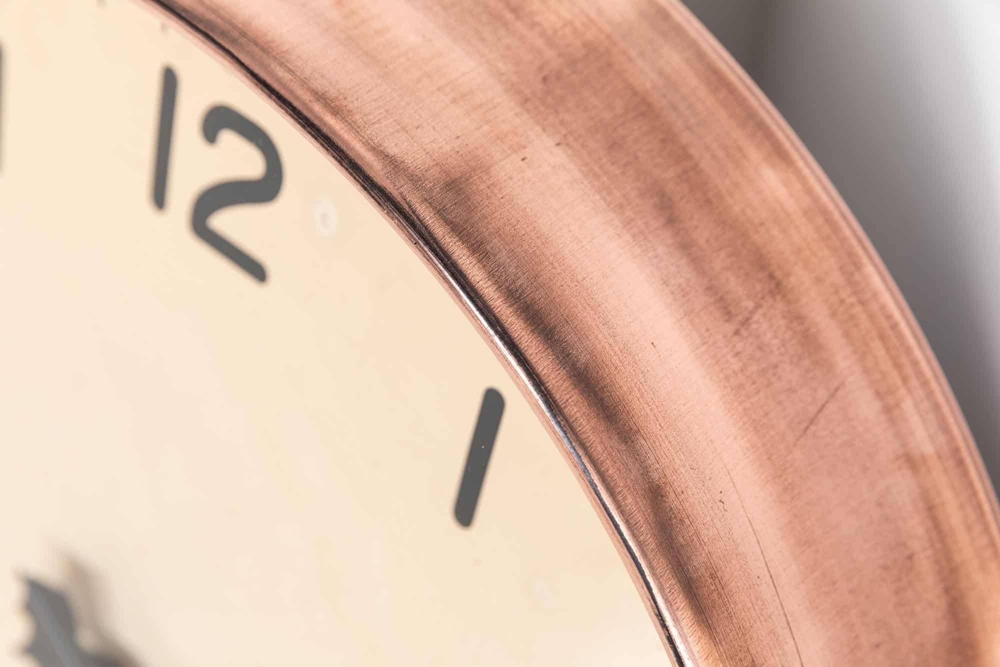 Mid-20th Century Vintage Industrial Copper Gents of Leicester Factory Railway Wall Clock c.1930 For Sale