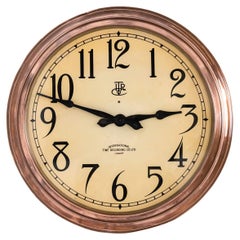 Used Industrial Copper ITR London Factory Railway Wall Clock c.1930