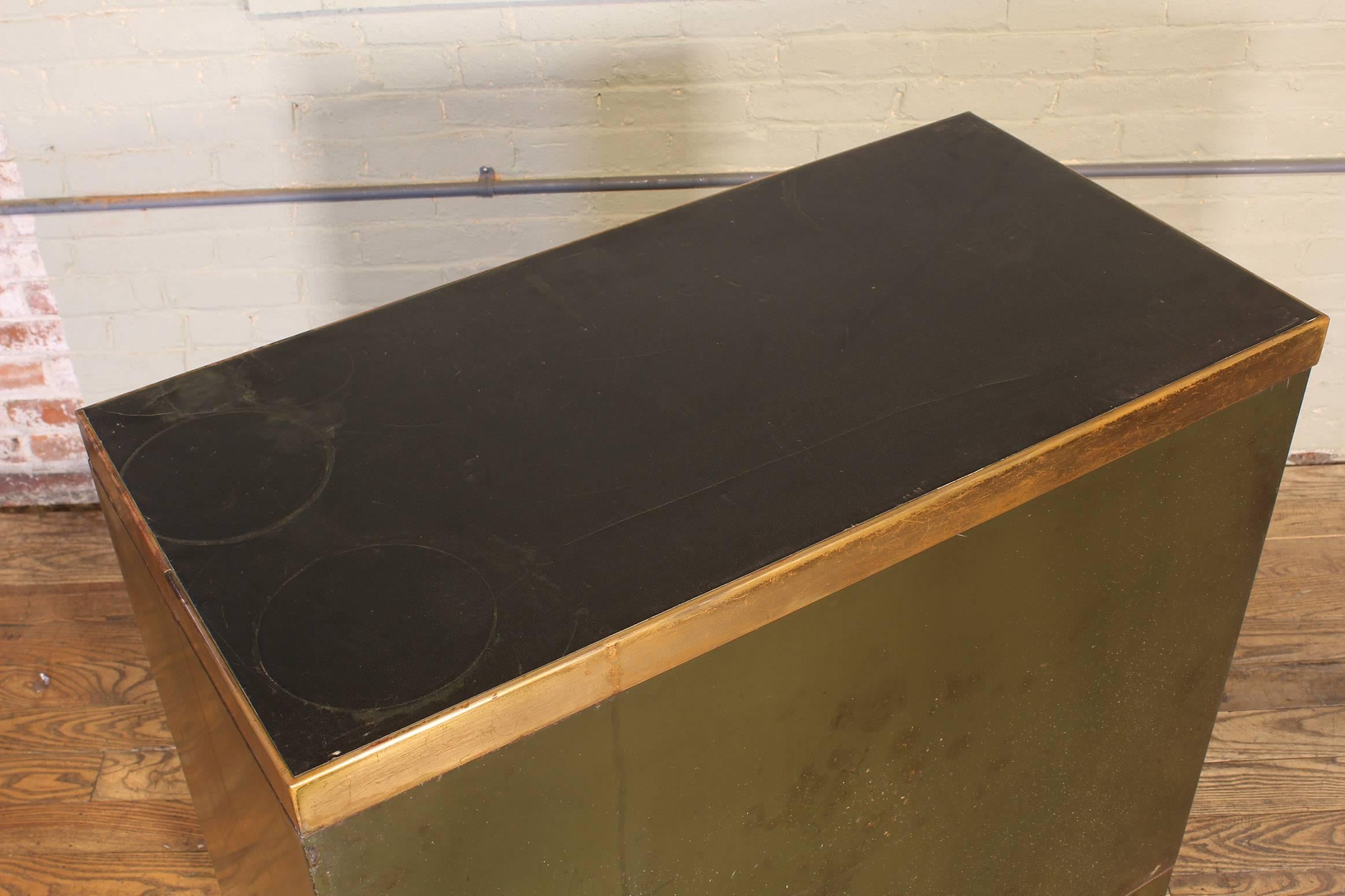Vintage Industrial Copper Top Metal Storage Cabinet 2