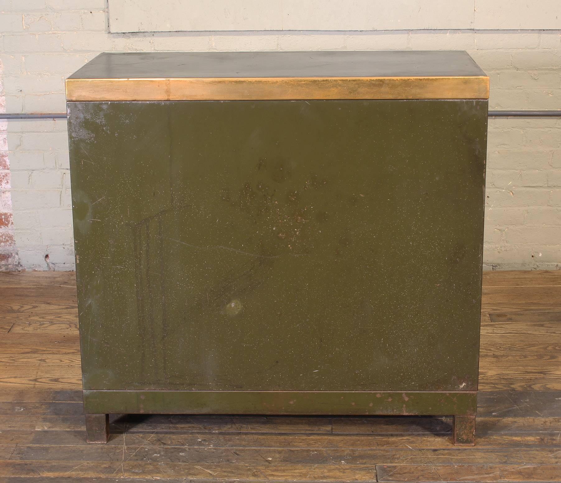Vintage Industrial Copper Top Metal Storage Cabinet 3