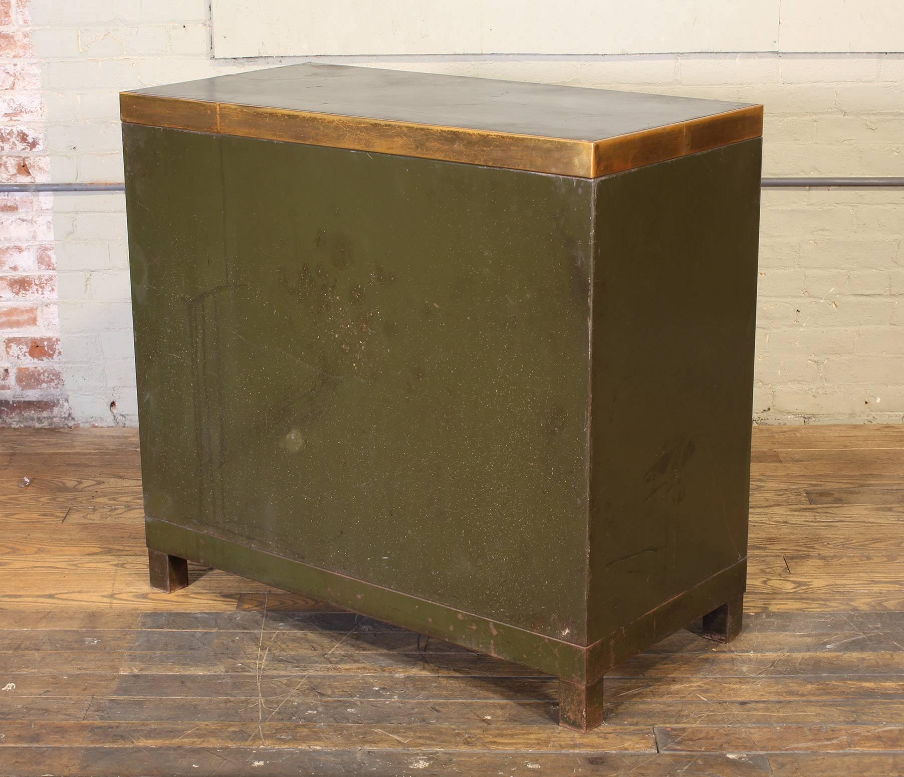 Vintage Industrial Copper Top Metal Storage Cabinet 4
