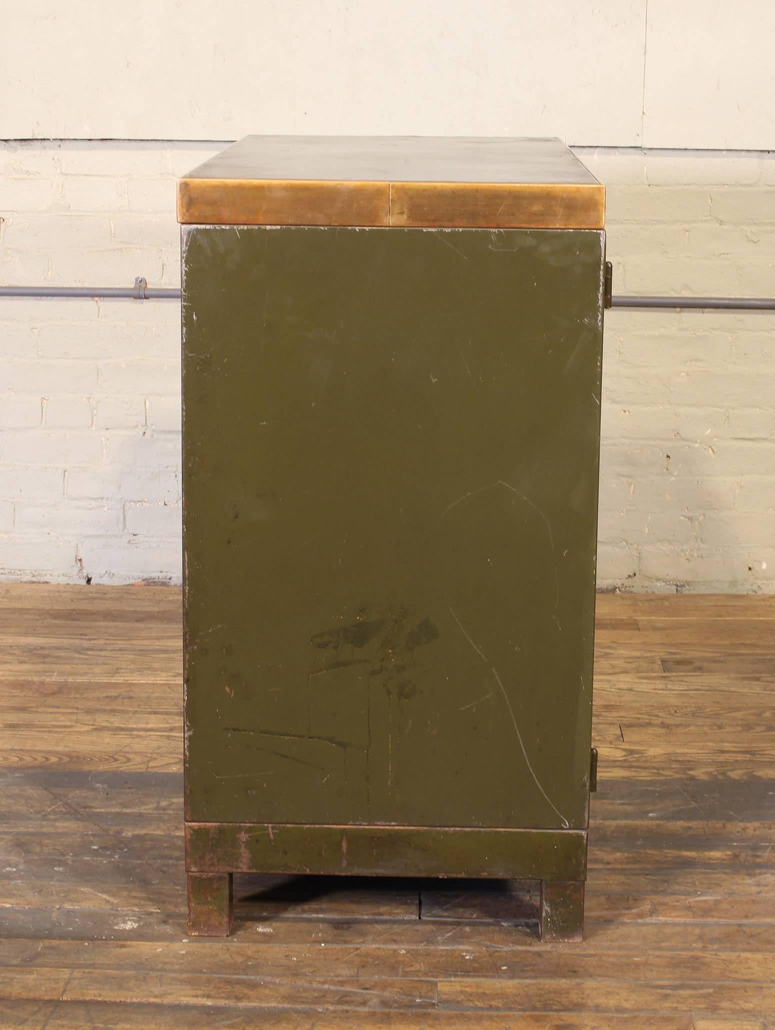 Vintage Industrial Copper Top Metal Storage Cabinet 5