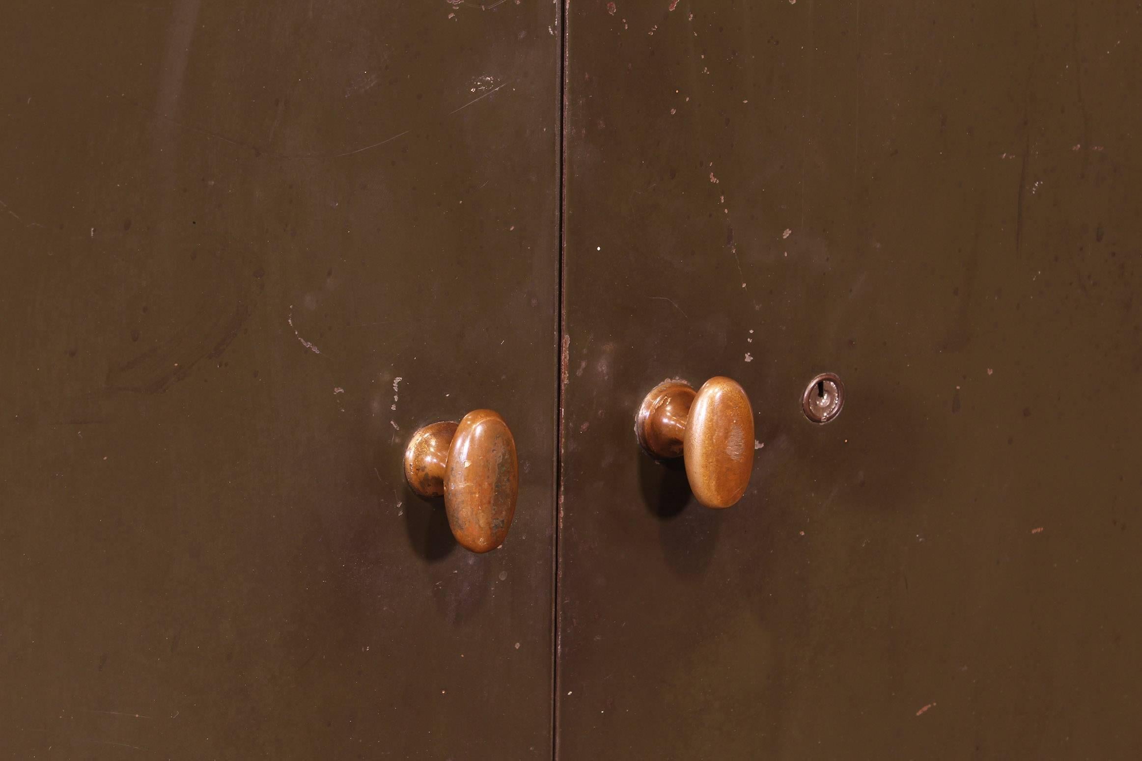 Vintage Industrial Copper Top Metal Storage Cabinet 6