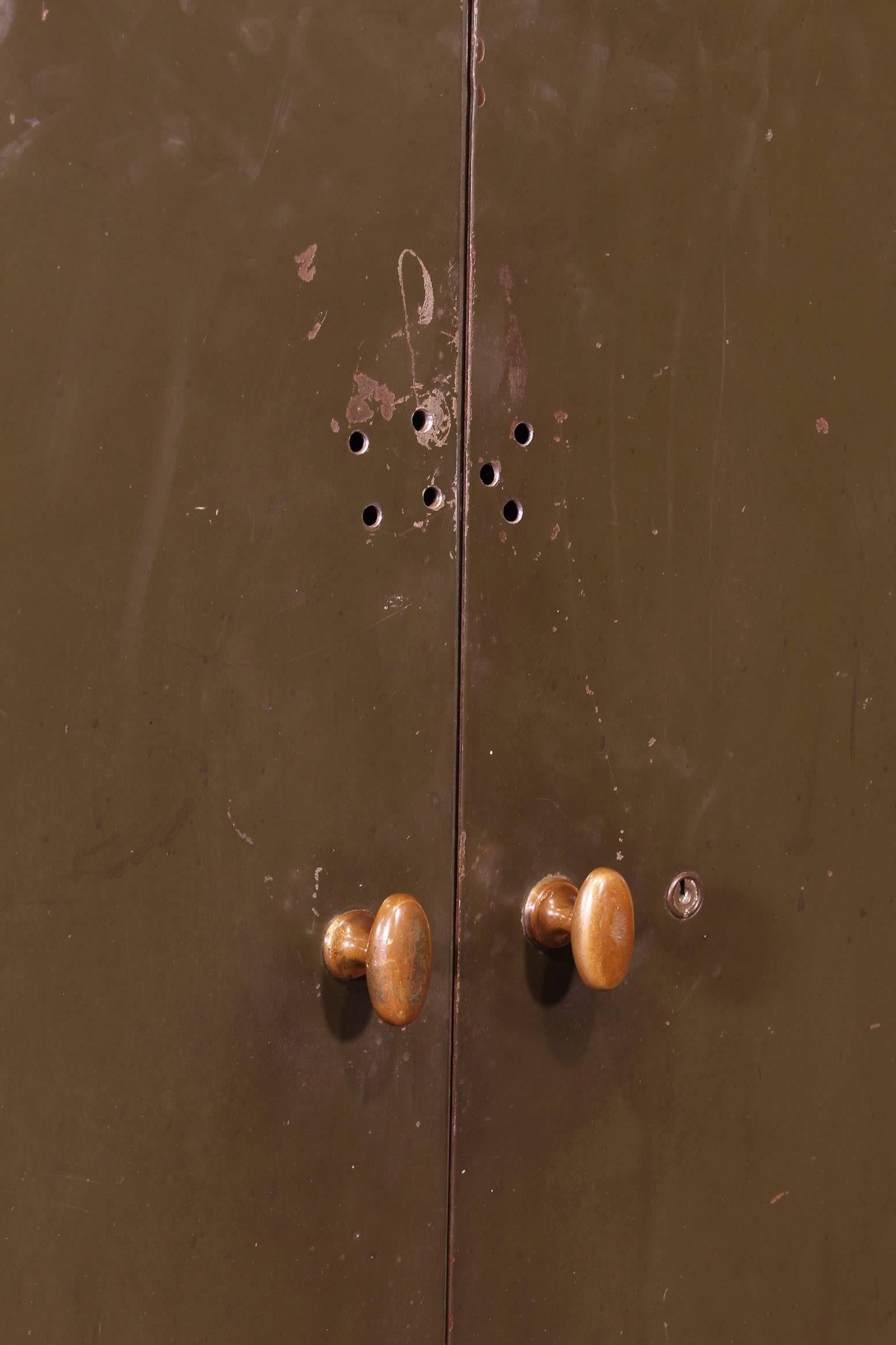 Vintage Industrial Copper Top Metal Storage Cabinet 7